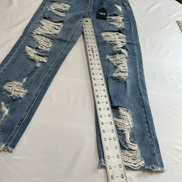 NWT Insane Gene Heavy Distressed Straight Denim Jeans Size 9/28 New - Picture 5 of 8